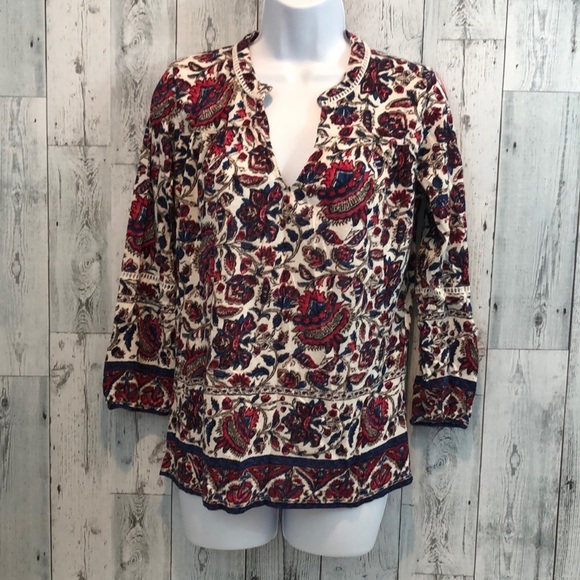 Lucky Brand V-Neck Blouse Small - Picture 1 of 11